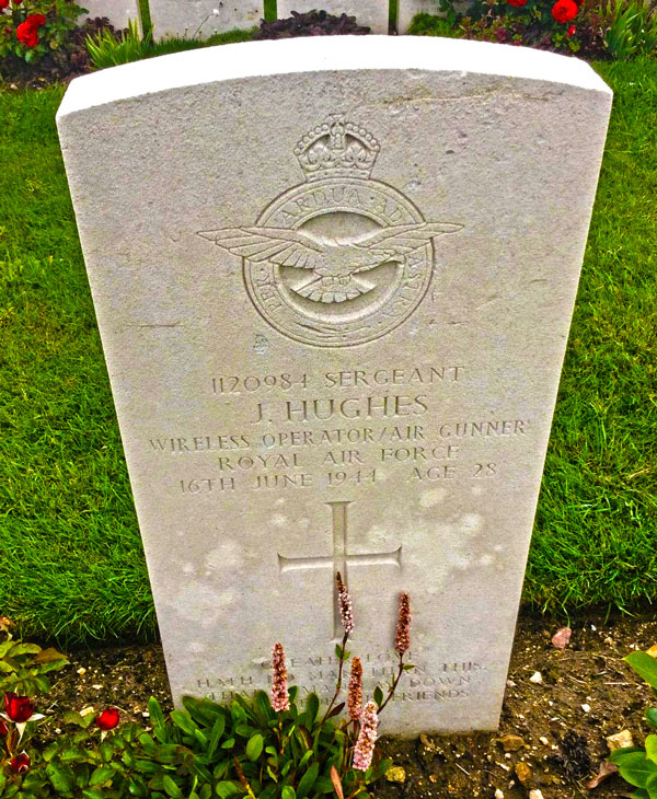 Sergeant John Hughes in Escoublac-La-Baule War Cemetery