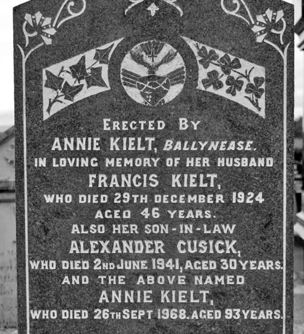 Gunner Alexander Cusick -  St Marys Roman Catholic Churchyard in Bellaghy