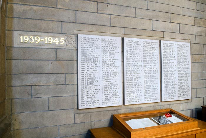 WW2 Roll of Honour at the University of Glasgow
