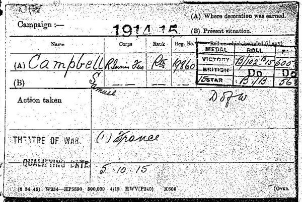 Medal card