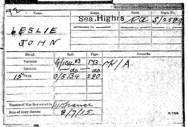 Medal card
